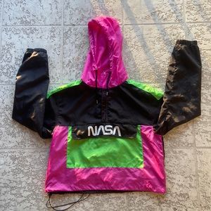 Multi Color NASA crop top windbreaker